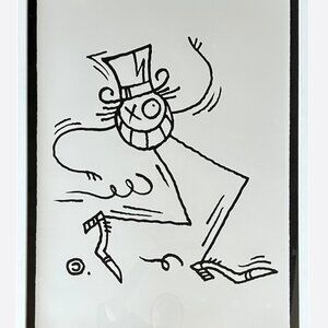 Art Andre Saraiva Black "Mr A" Painting